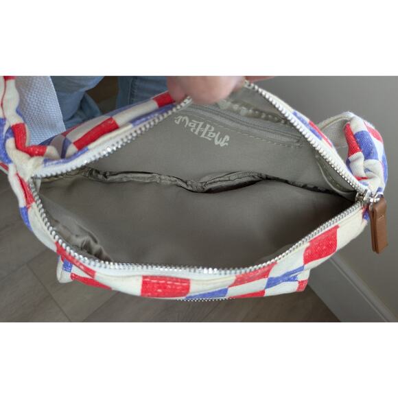 Mad Love Belt Bag Red Blue Checkered Crossbody Fanny Pack Festival  Streetwear - Picture 10 of 11